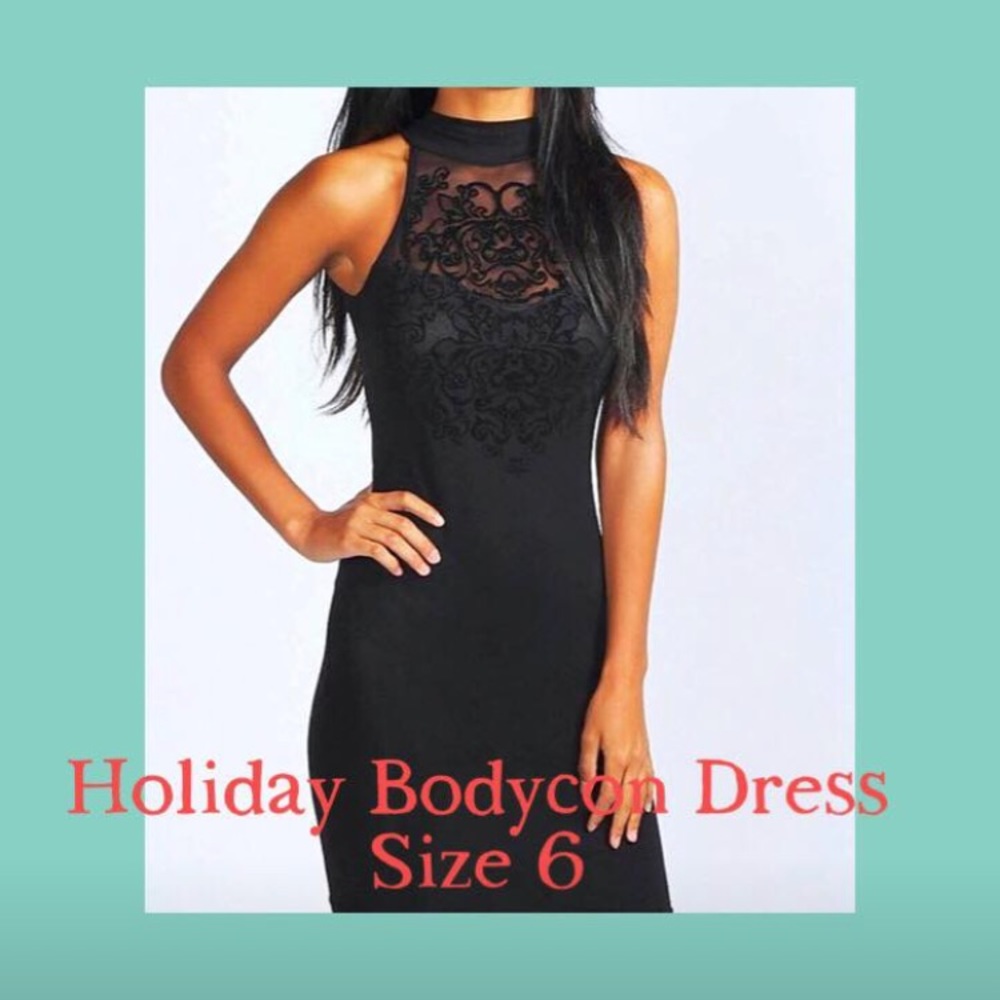 Bohoo Body Con Black Dress